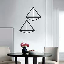 Leniure Modern Black Triangle LED Lamp Lamp Chandelier Luminária lustre 8" Wide 8" Deep 8" High, Cool White 6500K, 1 Light