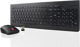 Lenovo 510 Wireless Keyboard &amp Mouse Combo, 2.4 GHz Nano USB Receiver, Full Size, Island Key Design, Esquerda ou Direita, 1200 DPI Optical Mouse, GX30N81775, Preto
