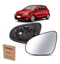 Lente C/ Base Quadrada Retrovisor Etios 14 A 21 Eletrico - Lado Direito (Passageiro) Original