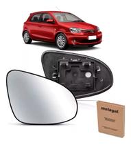 Lente C/ Base Quadrada Retrovisor Etios 14 A 21 Eletrico - Lado Esquerdo (Motorista) Original