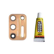Lente Câmera Vidro Para Moto G9 Plus Dourada + Cola 3Ml Lente Câmera Vidro Para Moto G9 Plus Dourada + Cola 3Ml