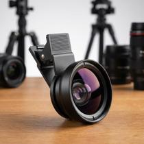 Lente Celular 2 em 1: Macro 12.5x + Grande Angular 0.45x