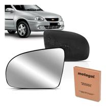Lente Com Base Retrovisor Corsa 94 A 16 / Classic 00 A 13 - Lado Esquerdo (Motorista)
