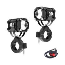 Lente De Farol De Moto LED Bicolor 2 Peças Luz De Advertência Vermelha Piscante Holofote Auxiliar Lente De Farol De Moto LED Bicolor 2 Peças Luz De Advertência Vermelha Piscante Holofote Auxiliar