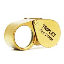 Lente de lupa de bolso Qicheng & lys 30X Glass Lens Golden Lente de lupa de bolso Qicheng & lys 30X Glass Lens Golden
