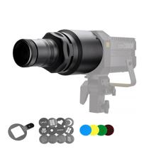 Lente De Projeção Colbor Cpl-80 Bowens Com 12 Efeitos E 4 Filtros De Gel Coloridos Lente De Projeção Colbor Cpl-80 Bowens Com 12 Efeitos E 4 Filtros De Gel Coloridos