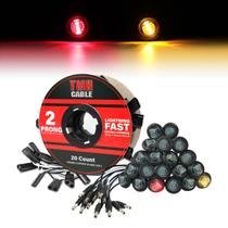 Lente defumada Side Marker Lights TMH de 3/4 polegadas, 20 unidades para caminhão