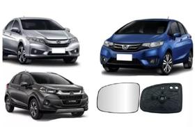 Lente do retrovisor new city - new fit - wrv lado esquerdo