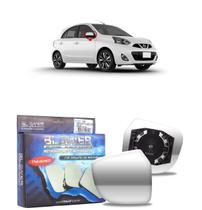 Lente Espelho Base Metalizado Retrovisor Lado Direito para carro MARCH VERSA