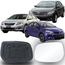 Lente Espelho Retrovisor Corolla 2008 até 2014 Lado Esquerdo Removel SB221