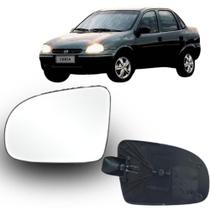 Lente Espelho Retrovisor Corsa Classic 1996 até 2002 Lado Esquerdo Removel SB011