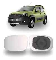 Lente Espelho Retrovisor Fiat Novo Uno 2011 a 2021 - Com base