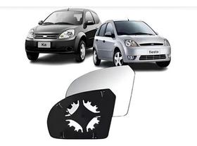 Lente Espelho Retrovisor Fiesta Hatch Sedan 2002 a 2013 Ka Ka+ 2008 a 2013 COM BASE