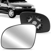 Lente Espelho Retrovisor Metalizado Com Base Corsa Montana 2002 A 2010