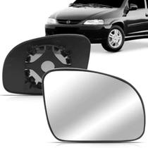 Lente Espelho Retrovisor Metalizado Com Base Corsa Montana 2002 A 2010