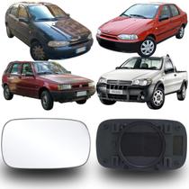 Lente Espelho Retrovisor Palio Strada Siena 1996 até 2000 Uno 1995 até 2000 Lado Esquerdo Removel SB067