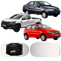 Lente Espelho Retrovisor Palio Strada Siena 2001 até 2010 Uno 2005 até 2010 Lado Direito Removel SB070