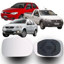 Lente Espelho Retrovisor Palio Strada Siena 2011 até 2017 Ficosa Lado Esquerdo Removel SB283