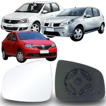 Lente Espelho Retrovisor Sandero Logan 2010 até 2014 Lado Esquerdo Removel SB169