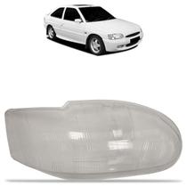 Lente Farol Dianteiro Escort Zetec Hatch SW 1997 1998 1999 2000 2001 2002 Transparente Estriada Vidro