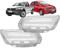 Lente Farol Gol G8 2018 até 2023 Saveiro G7 2016 até 2023 Dianteiro Par 2 Peças