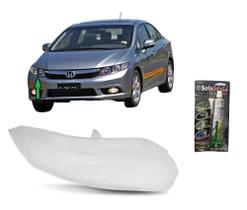 Lente Farol Principal Honda Civic 2012 a 2016 LD + Cola