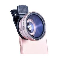 Lente grande angular Macro Fish Eye 0.45x para iPhone Samsung rosa