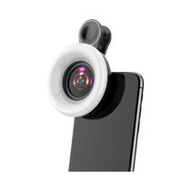 Lente Macro 15X HD Com Luz De Flash LED Para Smartphone, Lâmpada De Preenchimento Para Selfie, Lente