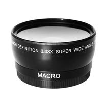 Lente Macro Super Grande Angular HD De 52mm 0.43X 2 Em 1 Para Câmeras Canon Nikon Sony Teleconversor