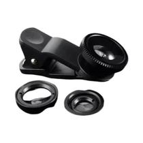 Lente Micro Fisheye Grande Angular 3 Em 1 Com Zoom Para iPhone Xiaomi Redmi Com Clipe