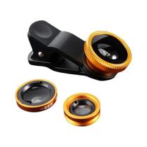 Lente Micro Grande Angular Fisheye 0.67X 3 Em 1 Para Smartphone iPhone Com Clipe