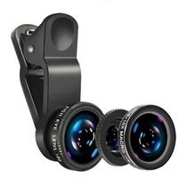 Lente para Smartphone 3 em 1 Clip Universal Fish Eye Wide Macro HD