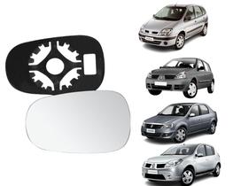 Lente retrovisor c base clio scenic logan sandero ld direito