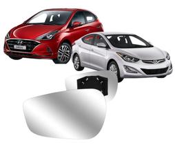 Lente retrovisor com base elantra 2011/ hb20 lado esquerdo