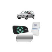 Lente Retrovisor Com Base Espelhado Lado Esquerdo Gol Parati Saveiro G3 2000 a 2005 Quantum 1998 a 2002 Santana 1998 a 2006
