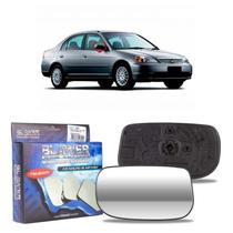 Lente retrovisor com base honda civic 02-05 lado esquerdo