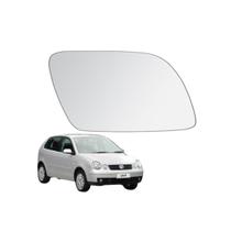 Lente Retrovisor com Base Metalizado Plano lado Esquerdo Polo 2003 a 2009