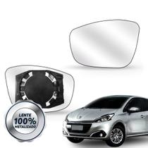 Lente Retrovisor Peugeot 208 2012 A 2017 com Base