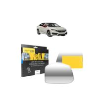 Lente Retrovisor Sem Base Prata Metalizado Convexo Lado Esquerdo Civic 2017 a 2020