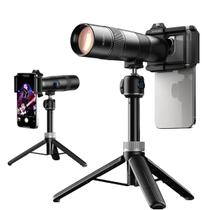 Lente Teleobjetiva Zoom Óptico 30x Para Celular com Tripé
