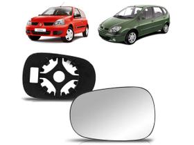Lente Vidro Retrovisor Clio Scenic 99 até 12 Esq EB223