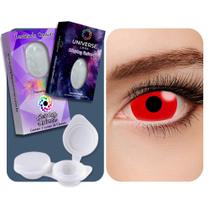 Lentes de Contato Halloween Fantasia Crazy Mini Sclera 17mm Vermelha Anual