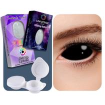 Lentes de Contato Halloween Fantasia Crazy Sclera 22mm Preta Anual Lentes de Contato Halloween Fantasia Crazy Sclera 22mm Preta Anual