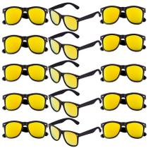 Lentes de Sol Amarillos Paquete de 15 Unidad para Fiesta Adultos Estilo Retro 80s Protección UV400