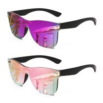 Lentes de Sol FEISEDY B4114 con Lente Espejada a la Moda UV400 para Mujeres y Hombres