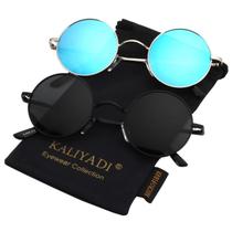 Lentes de Sol KALIYADI Redondos Polarizados Retro de Metal UV47mm (Paquete de 2) Lentes de Sol KALIYADI Redondos Polarizados Retro de Metal UV47mm (Paquete de 2)