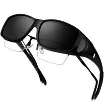 Lentes de sol KANASTAL para usar sobre anteojos, polarizados UV400, negros Lentes de sol KANASTAL para usar sobre anteojos, polarizados UV400, negros