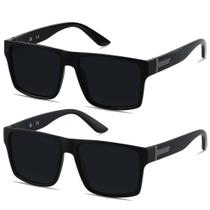 Lentes de sol LYZOIT cuadrados grandes con protección UV400 negro