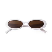 Lentes de Sol Ovalados Retro Laurinny de los 90 para Mujer Blanco/Marrón