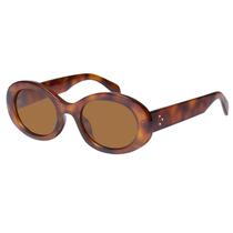 Lentes de sol ovalados retro mosanana de carey claro con protección UV400